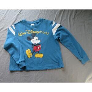 Disney WDW Distressed Mickey Mouse Blue Jersey Women's Medium Top